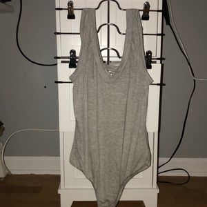 Grey Tank Top Bodysuit